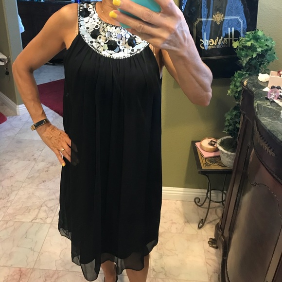 Elegant Maggie London black silver dress - Picture 4 of 6